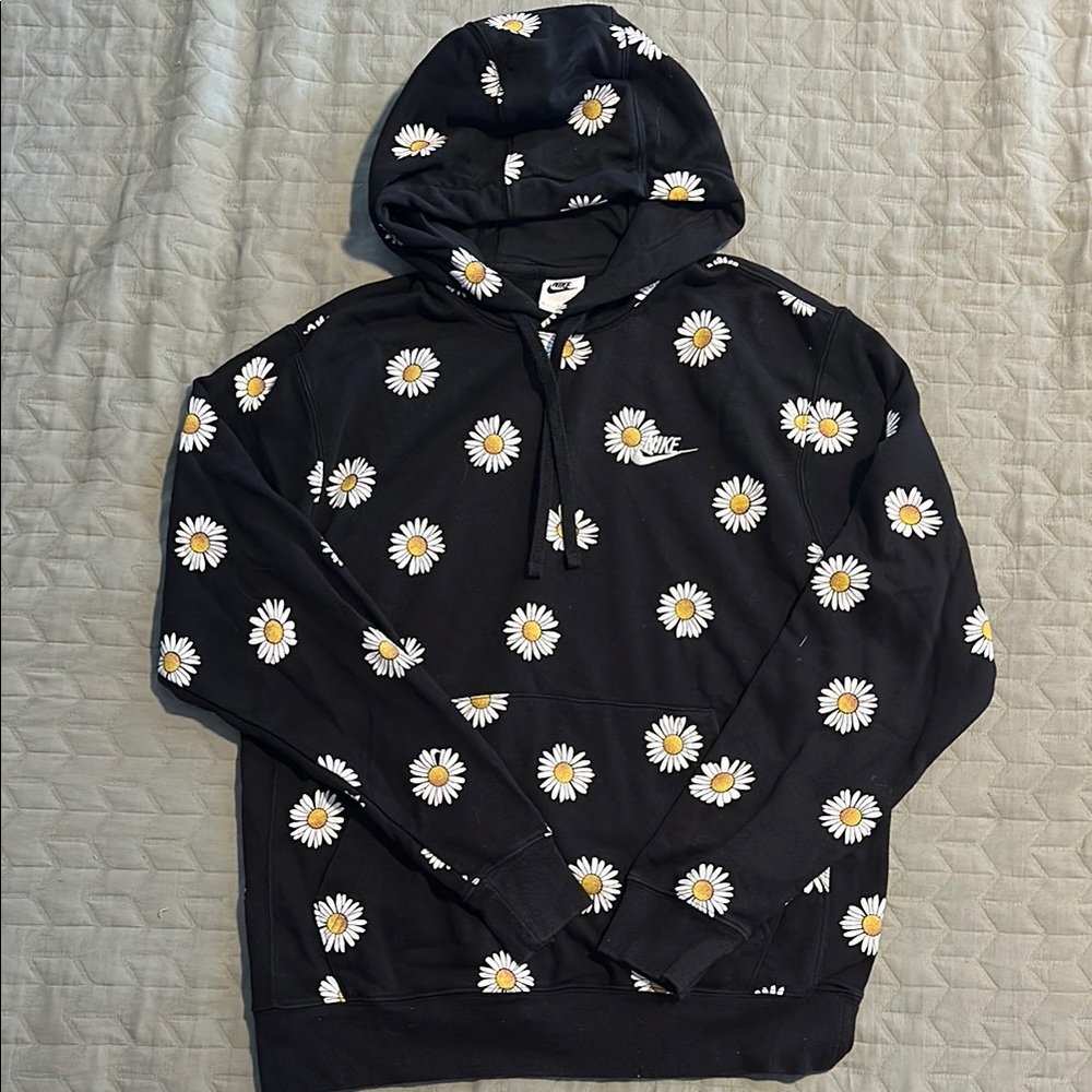 Nike Black and White Sweater with Floral Design